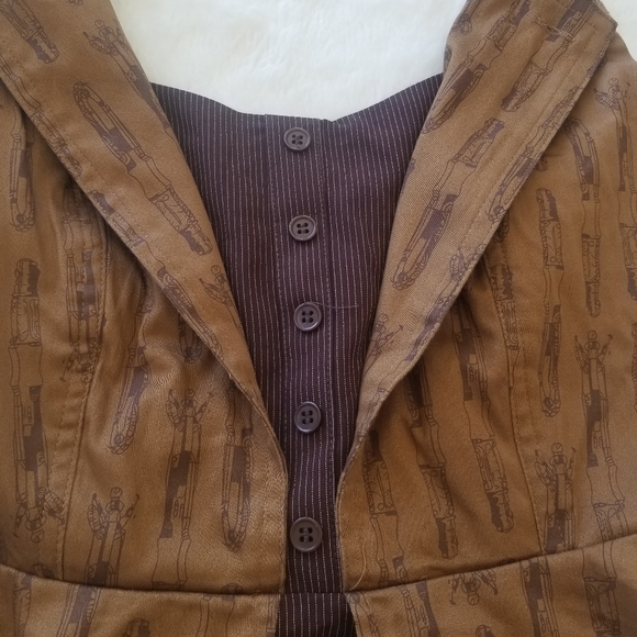 Dr. Who Regeneration Brown Halter Style Dress Hot Topic NWT Cosplay Costumes - Picture 10 of 16